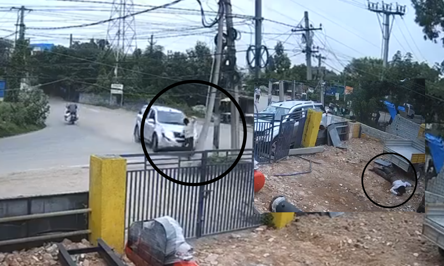 حیدرآباد : تیز رفتار کار نے راہ گیرکو دی ٹکر، سیکورٹی گارڈ ہوا میں اڑکر کئی فٹ دور جا گرا، موقع پر موت