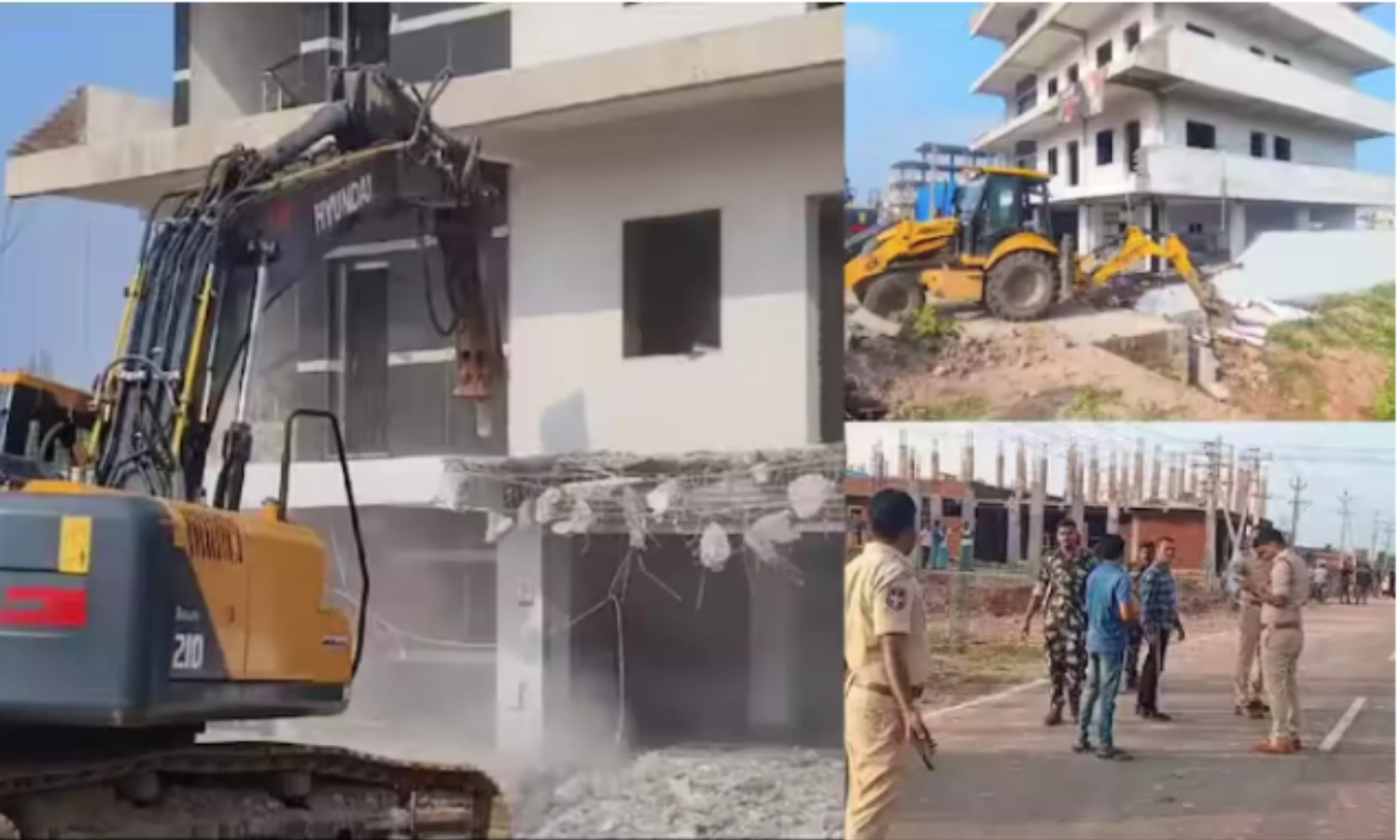 منچیریال میں پانچ منزلہ عمارت منہدم، ملبہ ایکسویٹر پر گرا۔